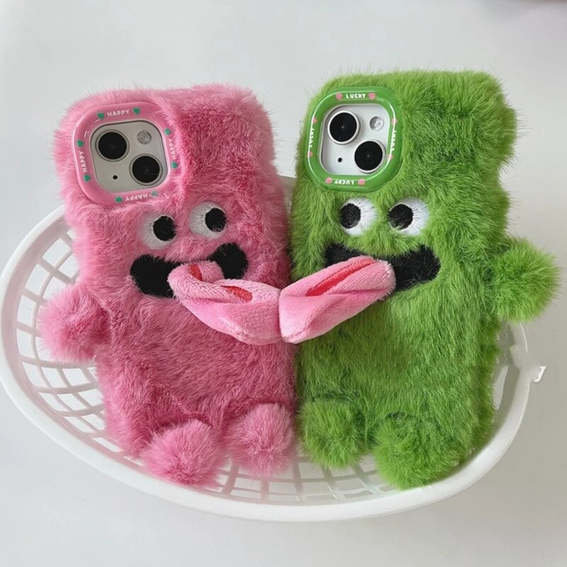 Playful Pair Plush Monster iPhone Case