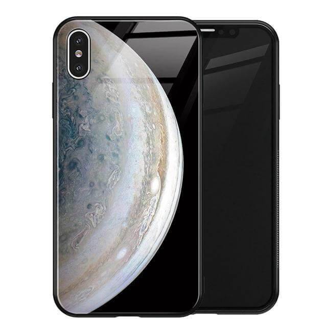 Luxury Space Silicone Glass Anti Slip Iphone Cases