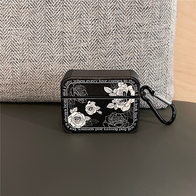 Artistic Flower Leather Airpods Case