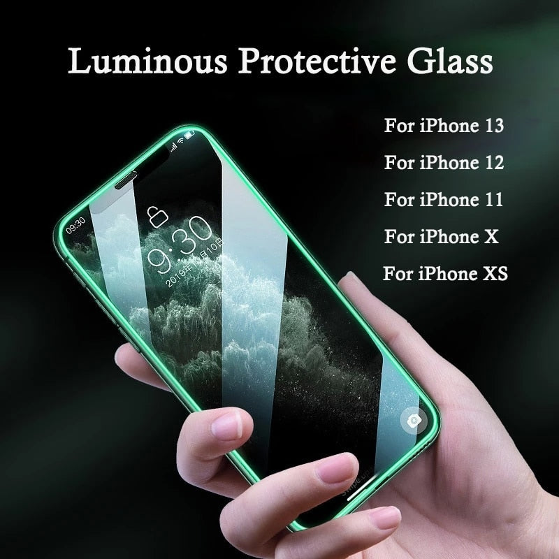 Full Cover Luminous Tempered Glass iPhone Screen Protector