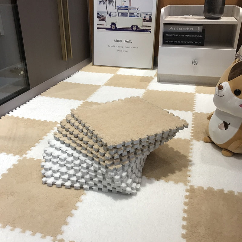 DIY Winter Plush Puzzle Mat