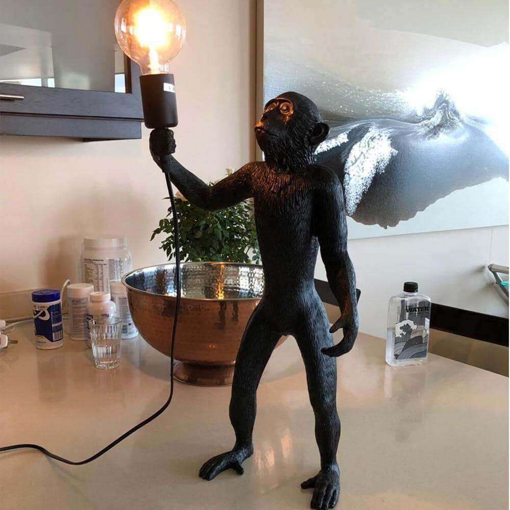 Modern Black Pendant Monkey Lamp