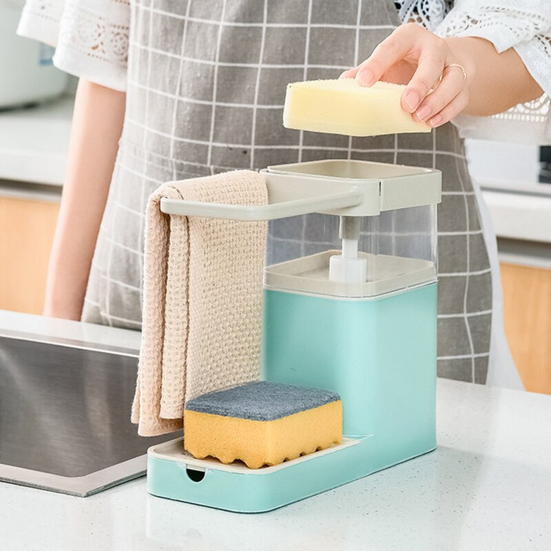 Kitchen Cloth Hanger Soap Dispenser