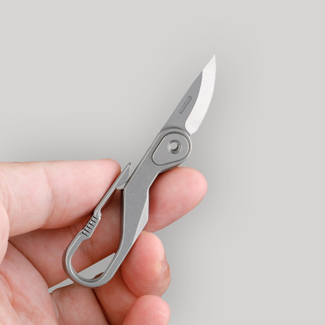 Mini Outdoor Foldable Titanium Knife Keychain