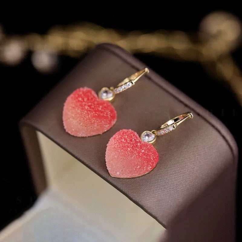 Cherry Lover Zircon Korean Style Earrings