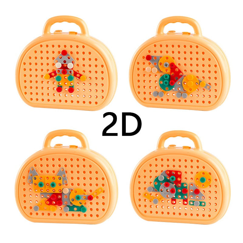 Kids Educational  Electric Drill Screw Set Toy