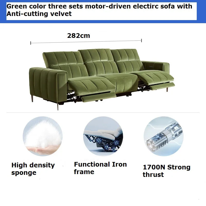 Premium Italian Comfort Velvet Nordic Living Room Soft Electric Sofa