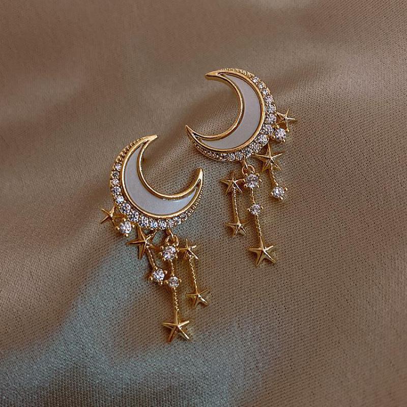 Korean Style Moon Star Earrings