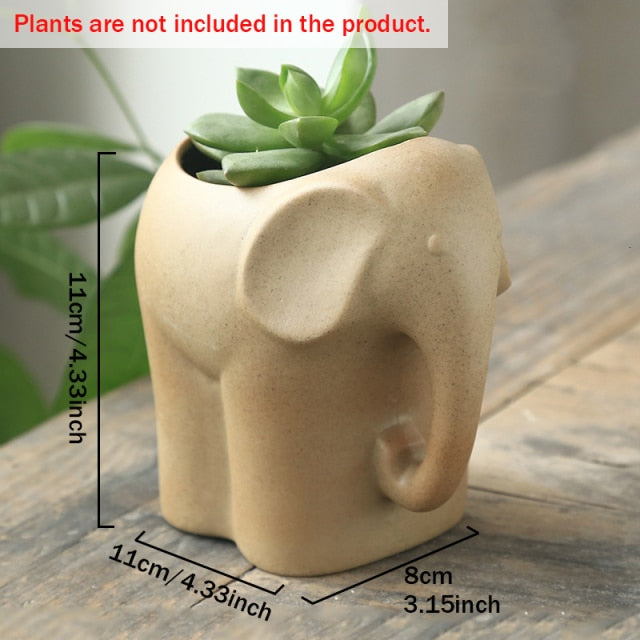 Elephant Minimal Ceramic Flower Pot