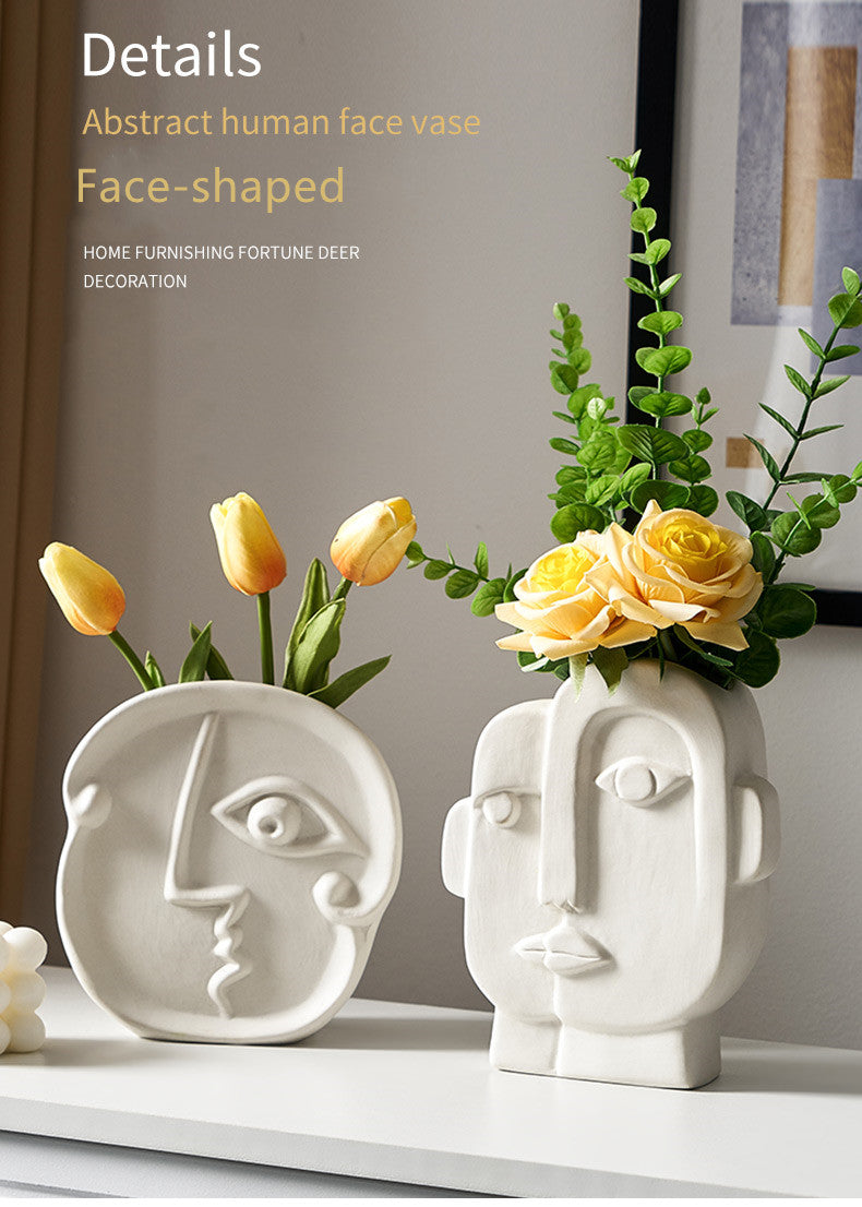 Nordic Modern Ceramic Art Face Vase