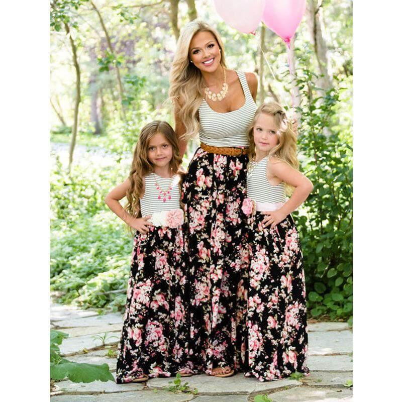 Floral Cute Mom and daughter Sundress Matching outfit