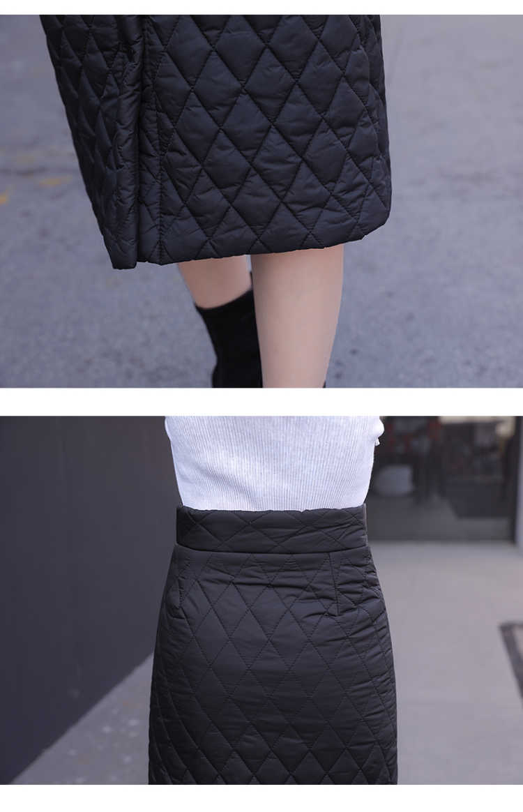 Padded Cotton Long Warm Skirt