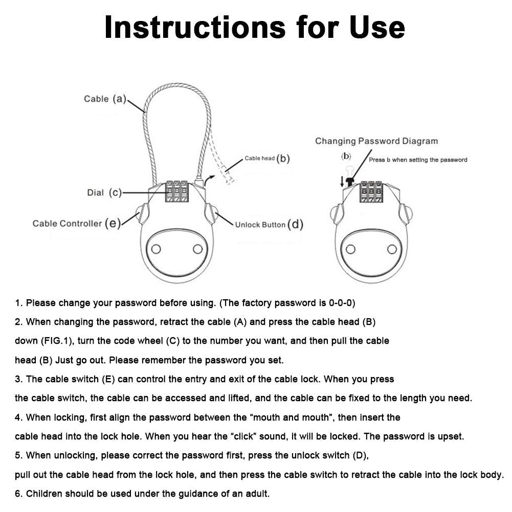 Telescopic Steel Wire Code Lock