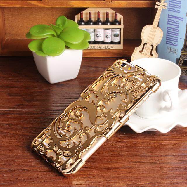 Artistic Hollow Flower Plating Phone Case For iPhone Models