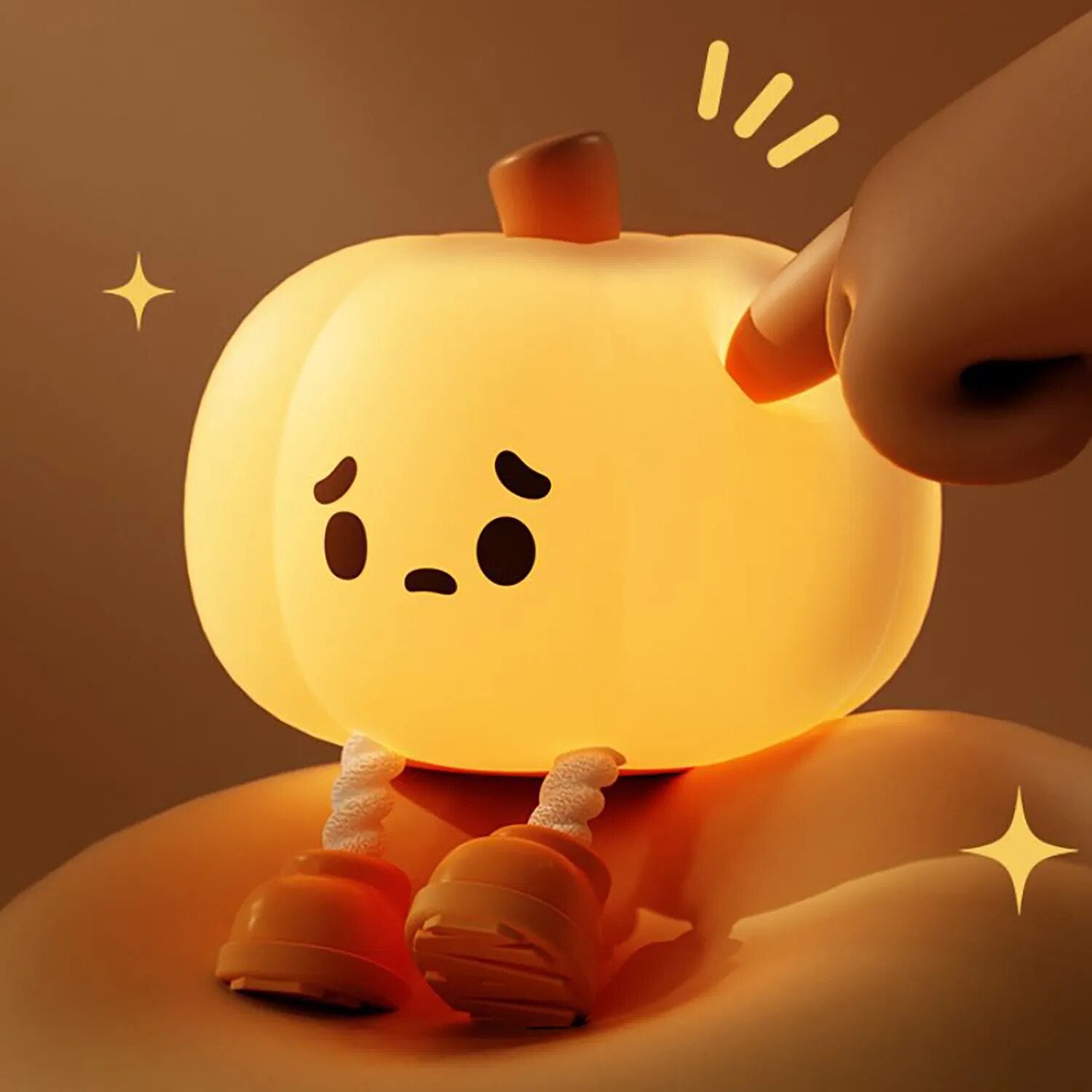 Sad Pumpkin Touch Sensor Lamp Decor