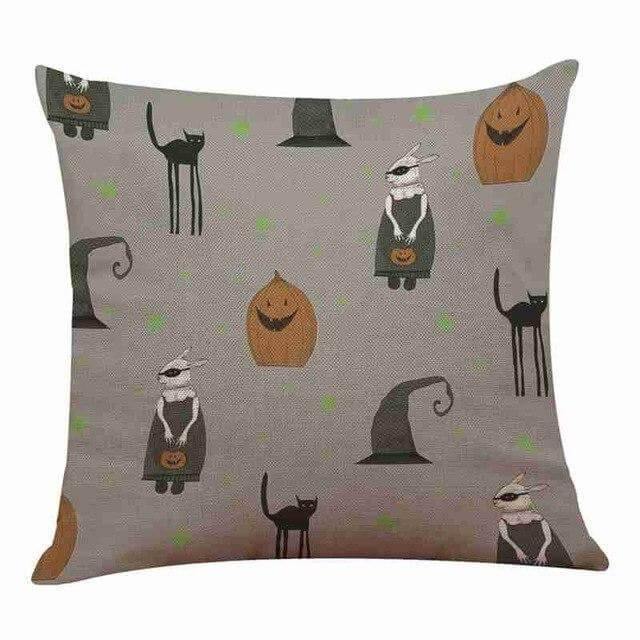 Cotton Comfy Pumpkin Printed Halloween Pillow Cases