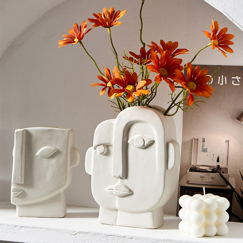 Nordic Modern Ceramic Art Face Vase