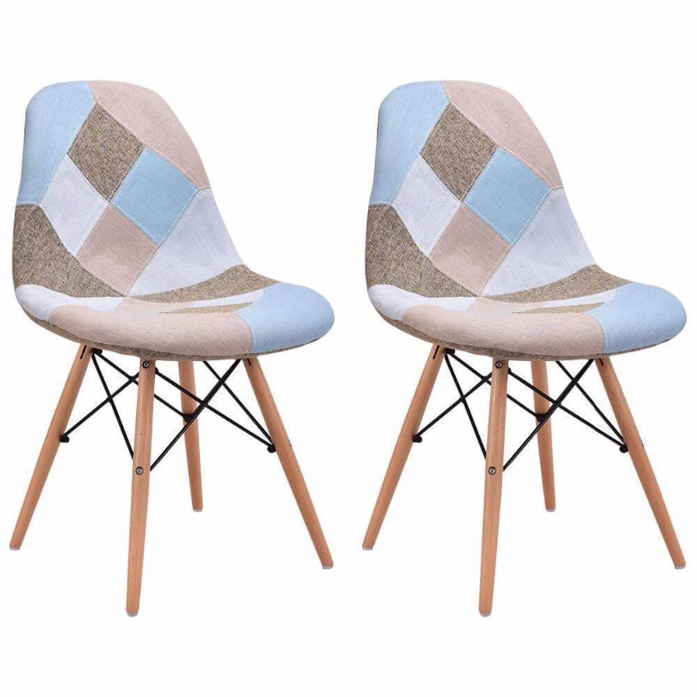 2 Pcs Modern Dining Armless Side Chair