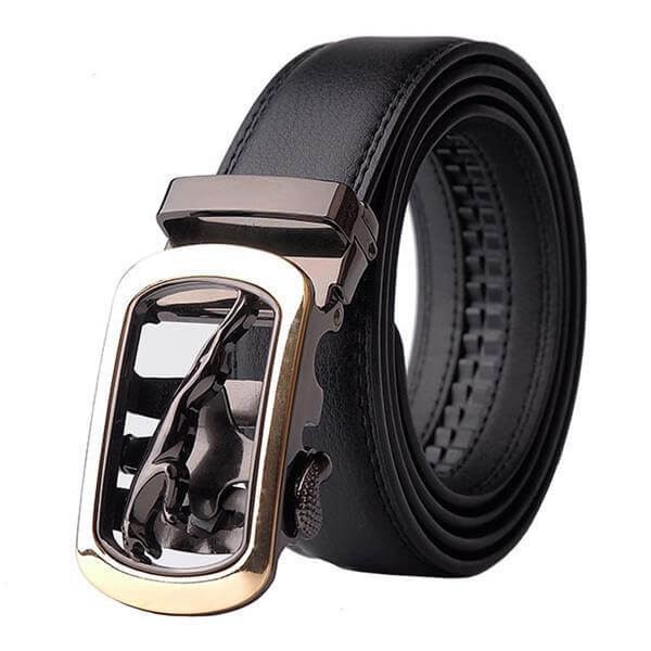 Automatic Buckle Cowhide Leather Men Belt