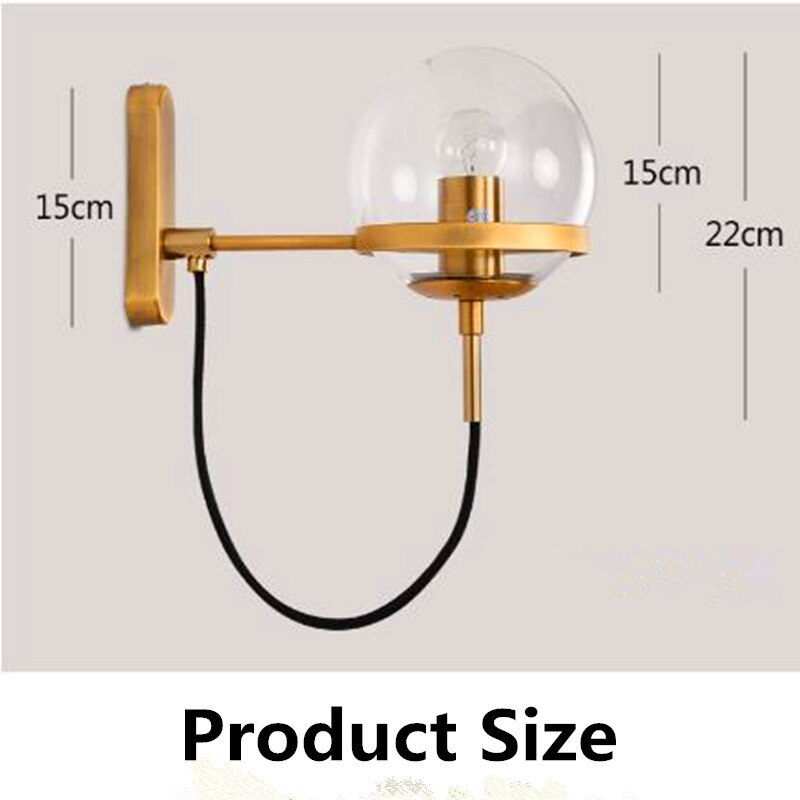 Elegant Retro Wall Glass Ball Lamp