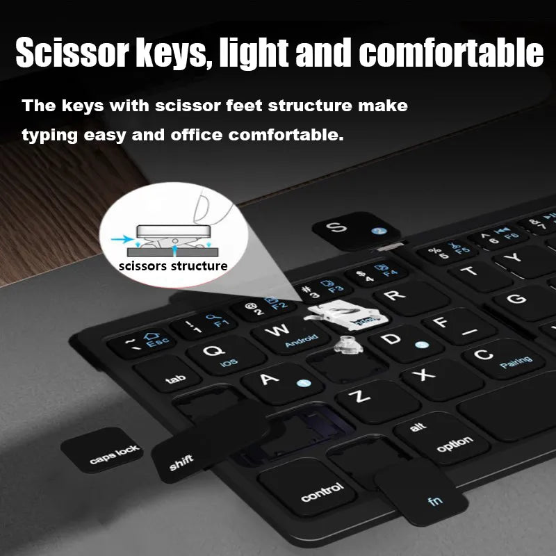 Foldable Mini Wireless Touchpad Keyboard