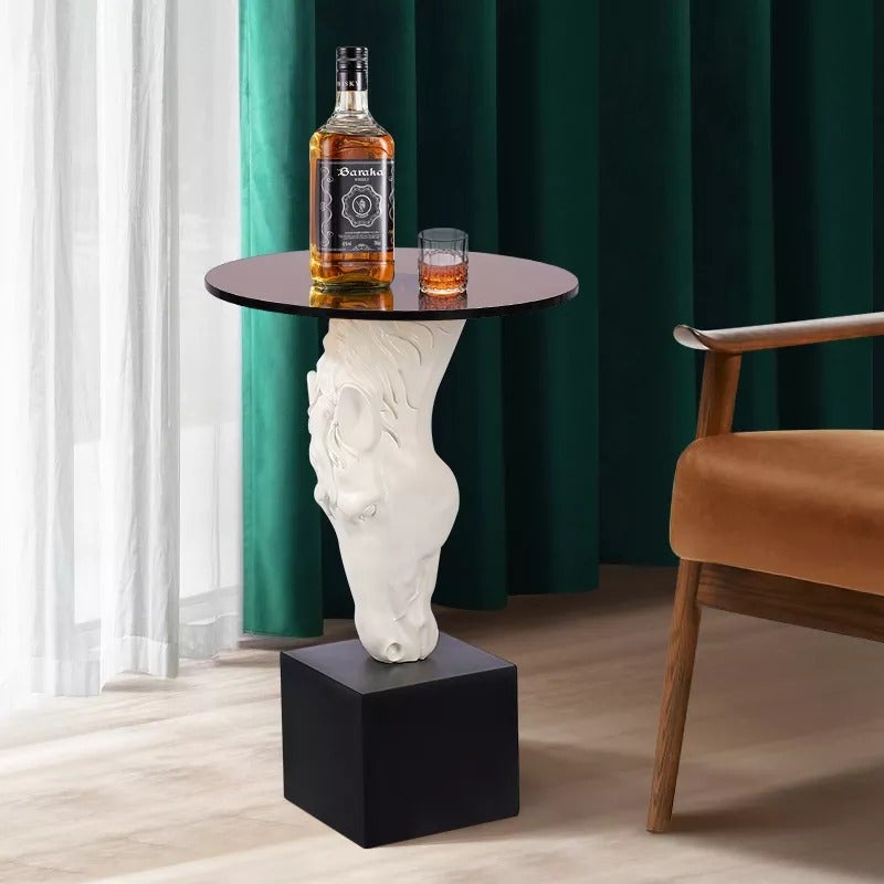 Creative Horse Head Statue Side Table