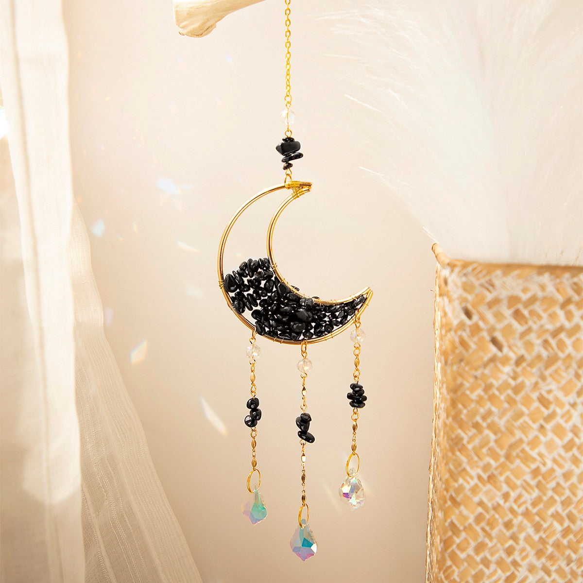 Crystal Sun Catcher Moon Decor