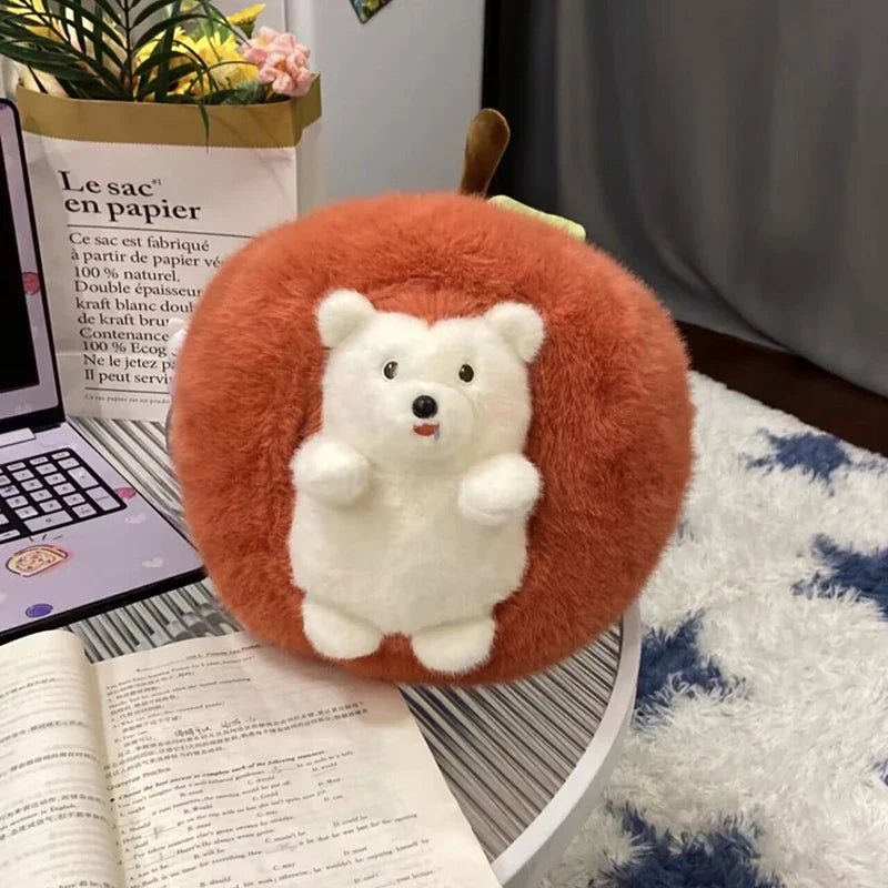 Adorable Puffy Hedgehog Apple Plushie