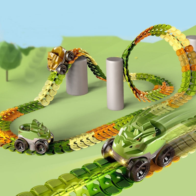 Dinosaur Traffic Jam Gravity Race Track Toy