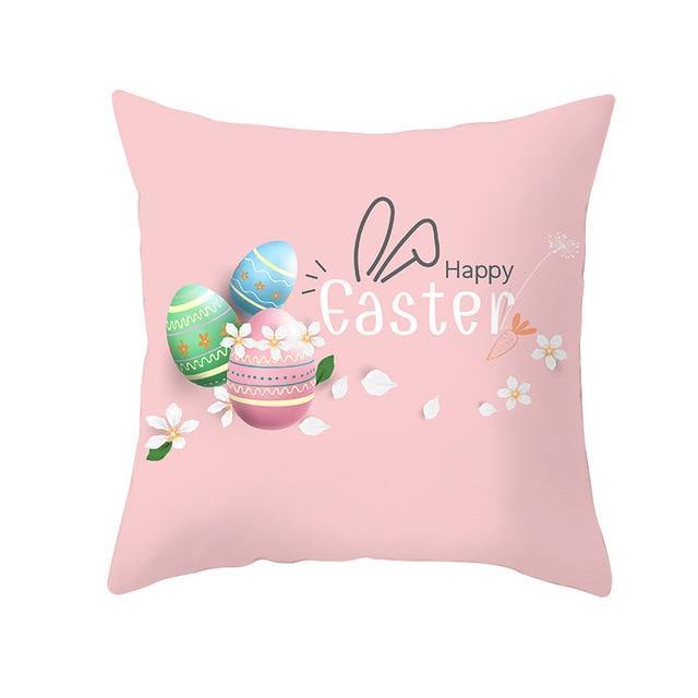 Bunny Easter Eggs Cotton Pillowcase