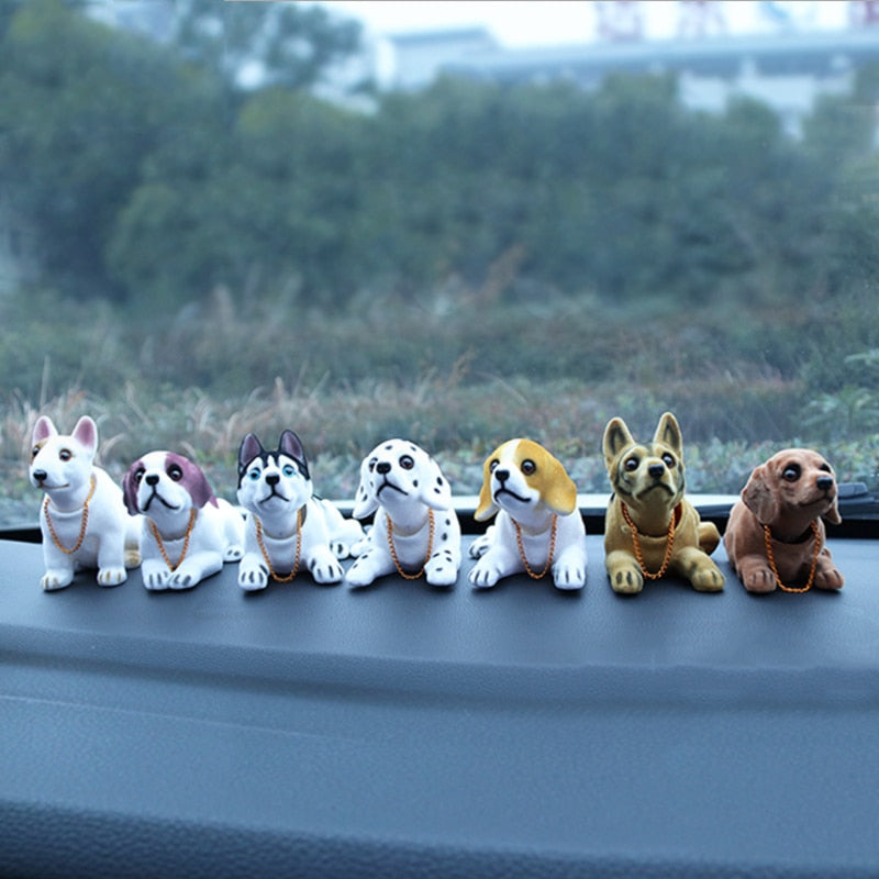 Cute Head Shaking Dogs Car Decor