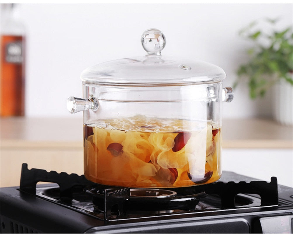 Transparent Glass Heat-Resistant Soup Pot