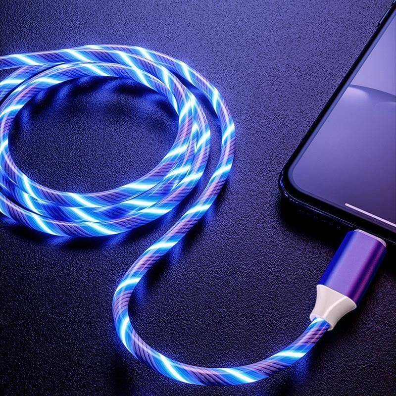 360 Led Color Magnetic Car Charging Cable