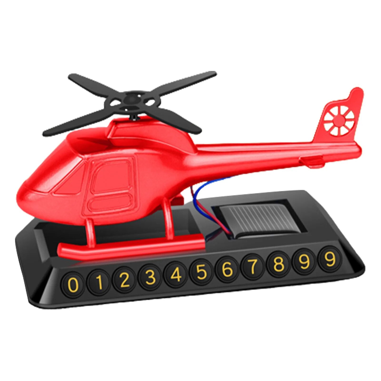 Helicopter Solar-Powered Car Air Freshener Parking Number Plate