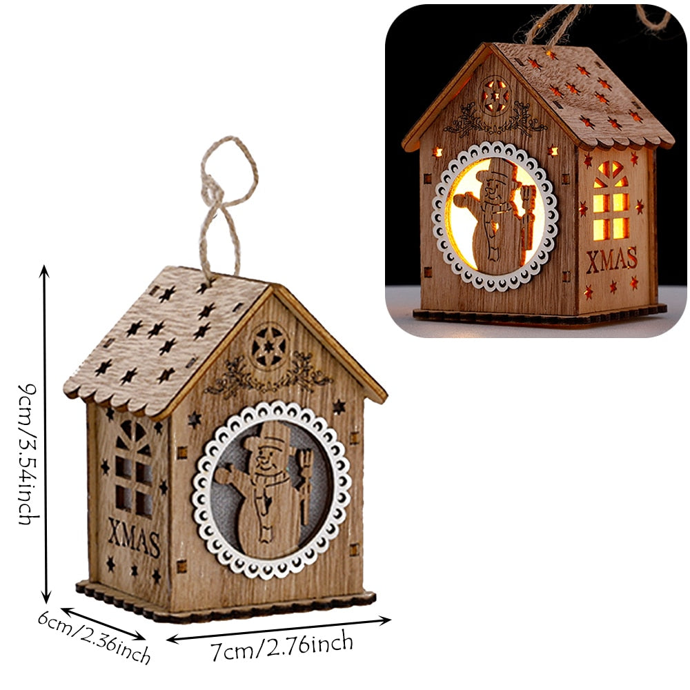 DIY Wooden Hanging House Decor Glowing Lamp