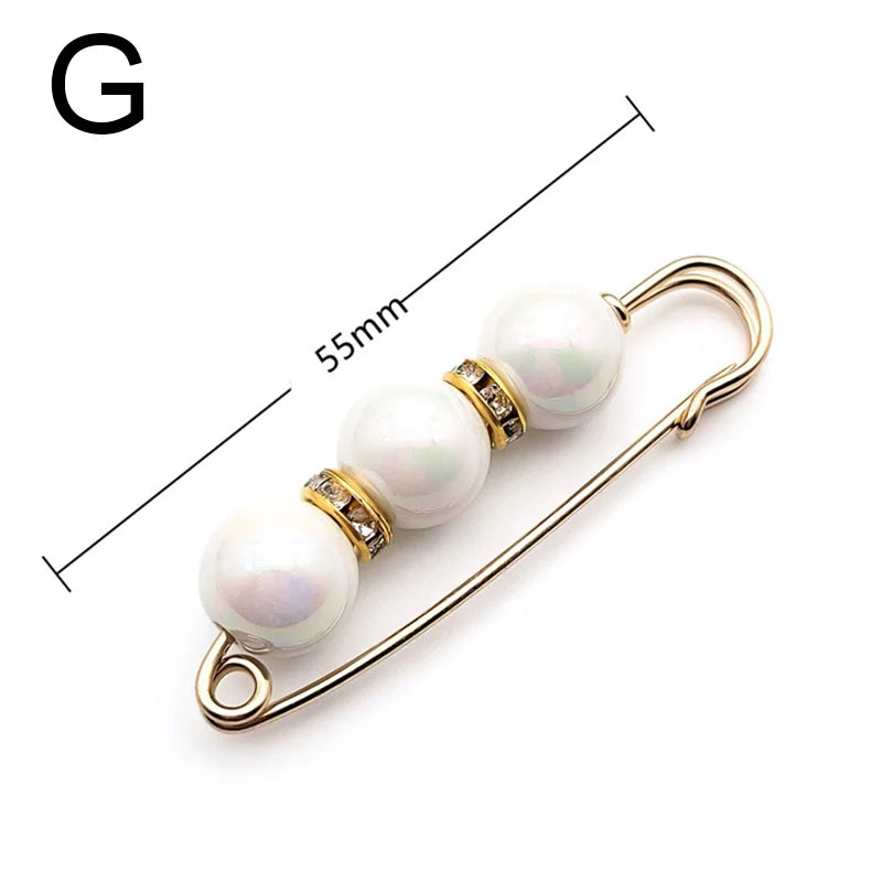 Pearl Charm Button Brooch