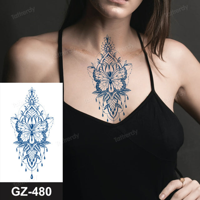 Blooming Flower Orchid Semi-Permanent Temporary Tattoo