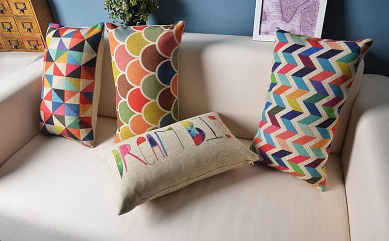 Geometric Lumbar Colorful Pillow Cushion Cover