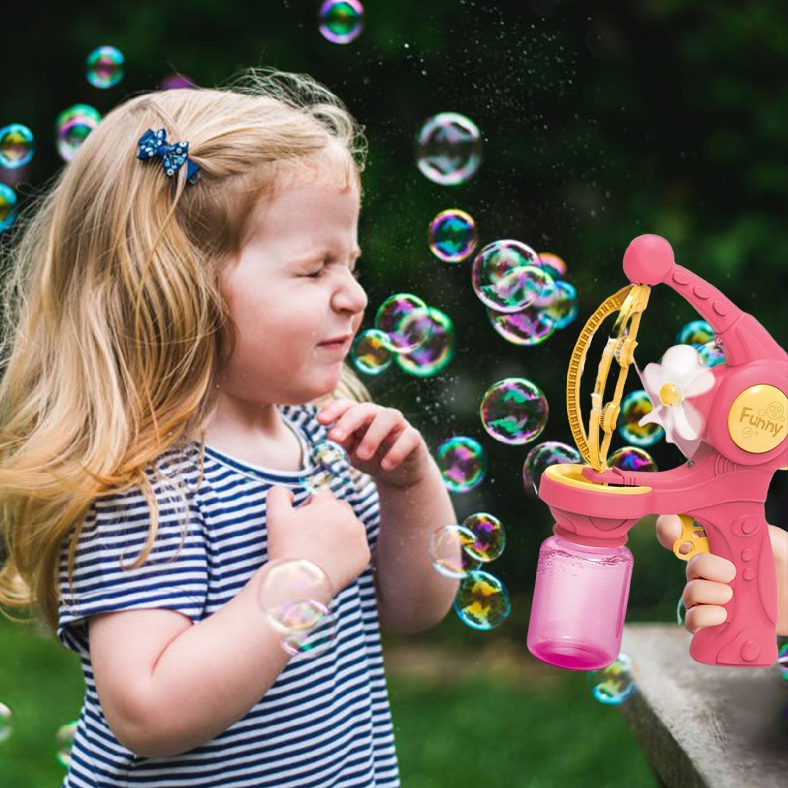 Automatic Flower Bubble Blower Machine Toy