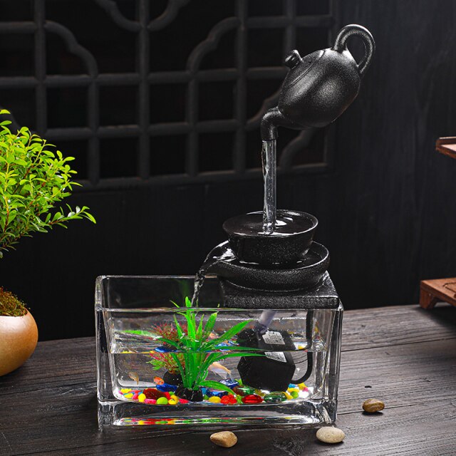 Creative Teapot Flowing Water Fish Tank