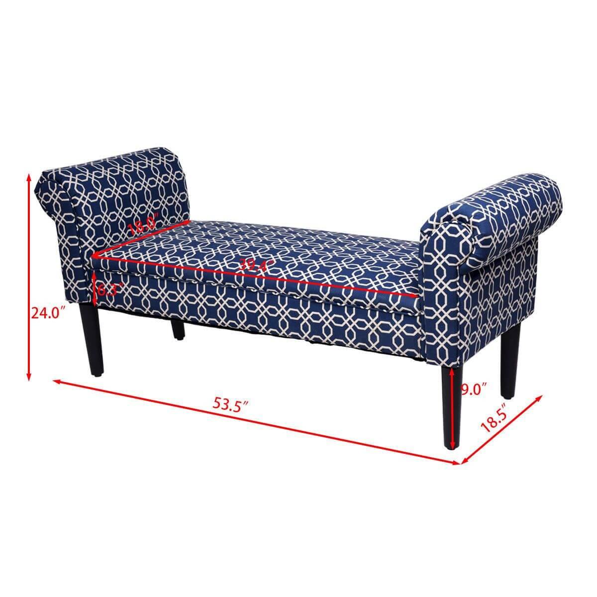 Modern Home Bed Bench Rolled Arm Sofa Chair Home Furniture