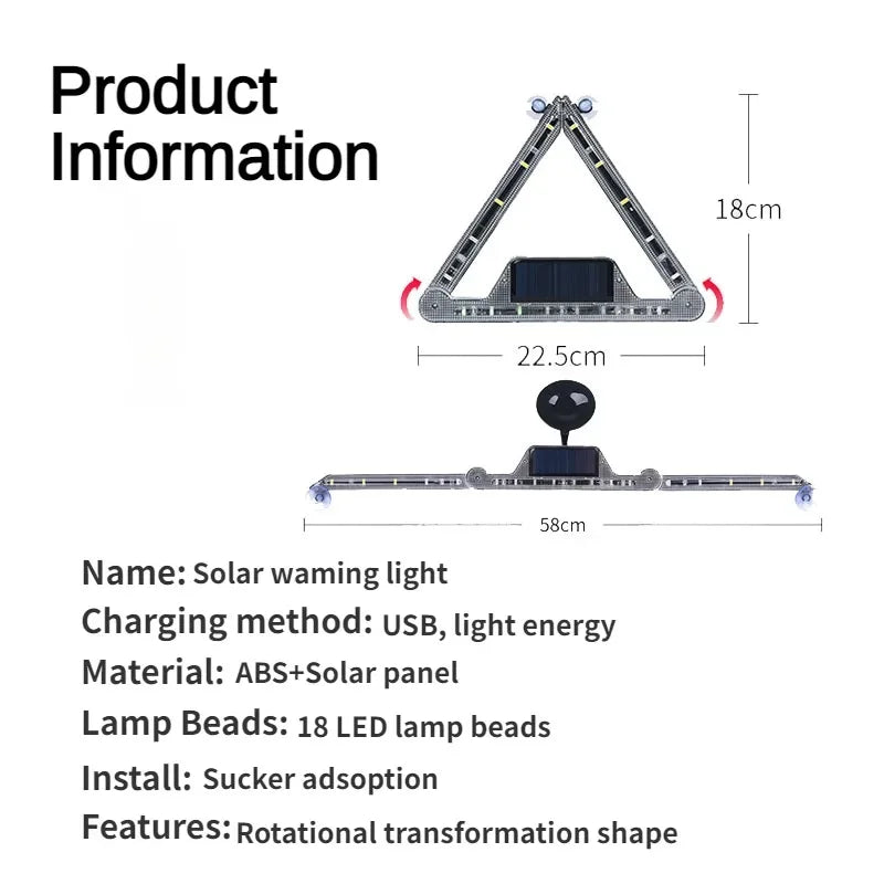 Solar LED Strobe Emergency Light Anti-Collision Warning Lamp