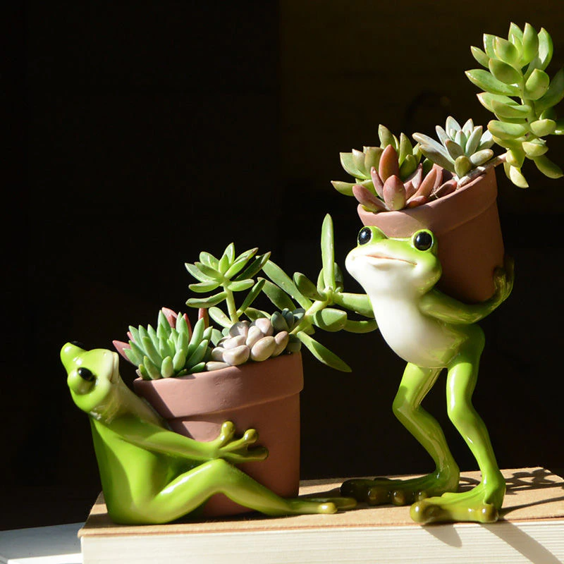 Resin Frog Fairy Flower Pot