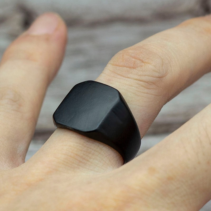 Elegant Minimal Matte Square Ring