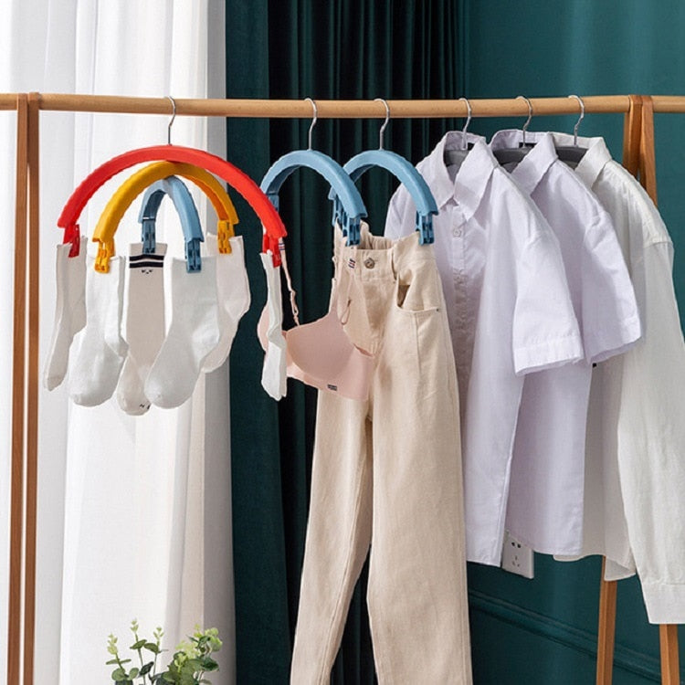 Three-Layer Rotating Cloth Hangers with Clips