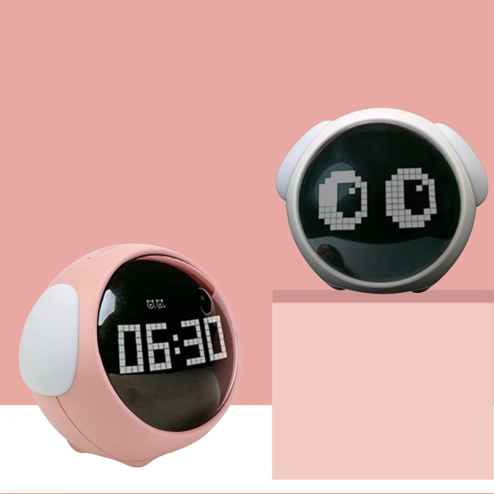 Cute Expression Night Light Alarm Clock