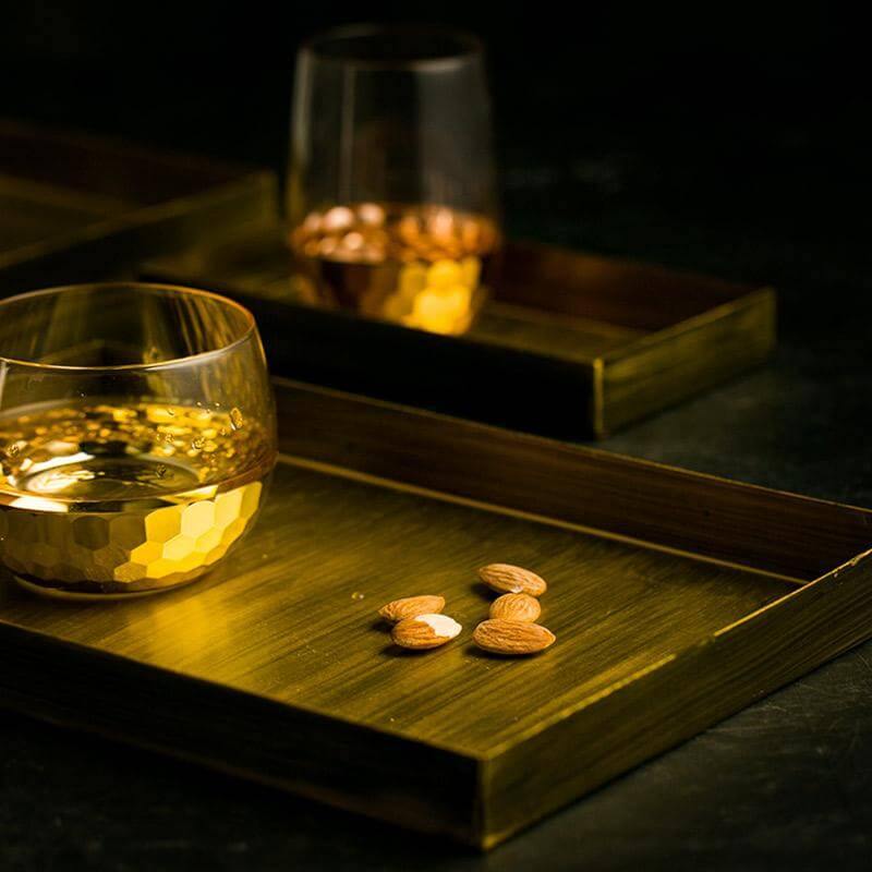 Luxury Gold Color Metal Serving Trays