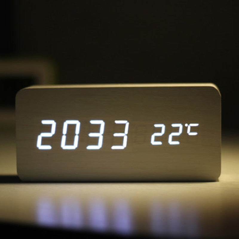 Nordic Digital Led Voice Control Alarm Clock