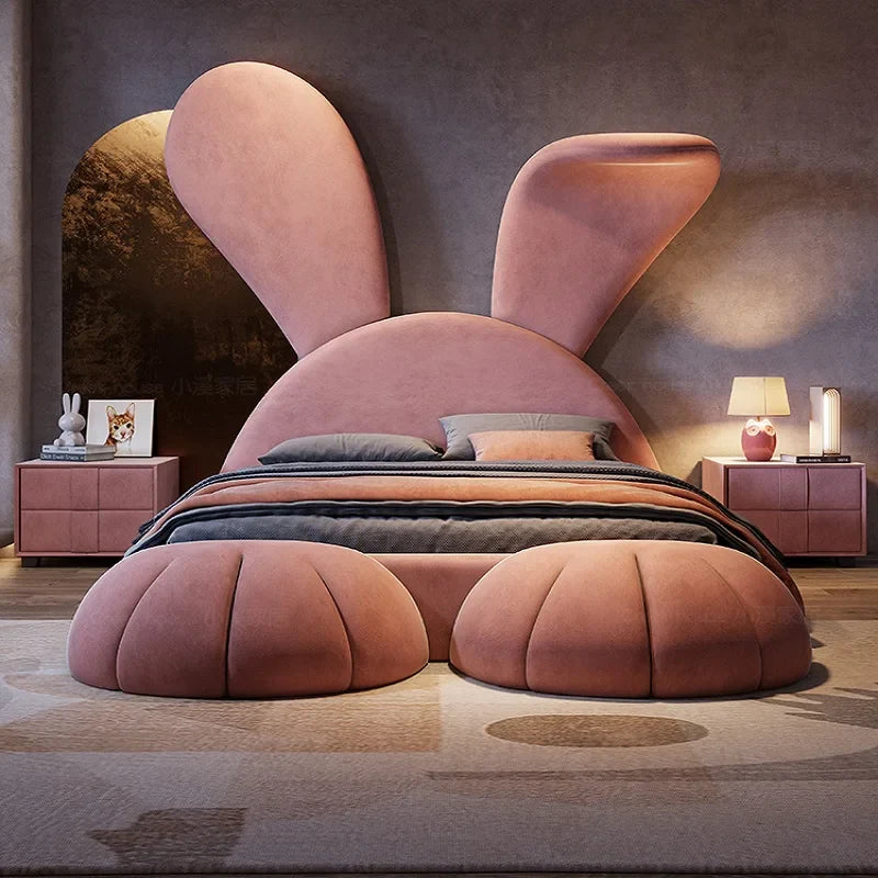 Fancy Pink Rabbit Modern Bed