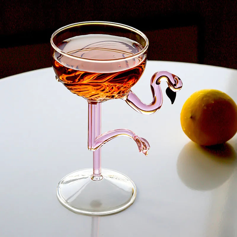 Pink Flamingo Cocktail Clear Party Glasses